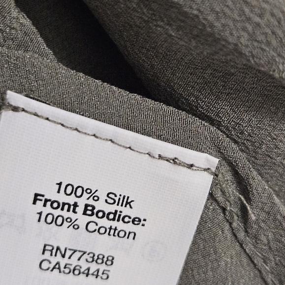 Nwt MADEWELL Olive Green "Sunbask" Silk Layered Keyhole Back Pleat Tank Top - Picture 5 of 6